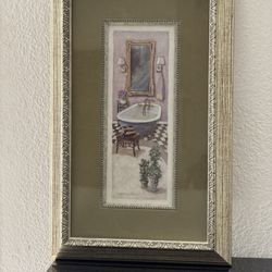 C. Winterle Olson Print Vintage Bathroom I Framed 9.5 X 16 Frame