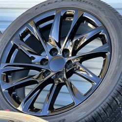 2024 Black Wheels Rims and Tires 22" GMC Sierra Yukon Denali Chevy Silverado 1500 Tahoe Cadillac Escalade Chevrolet Suburban Avalanche 285/45R22