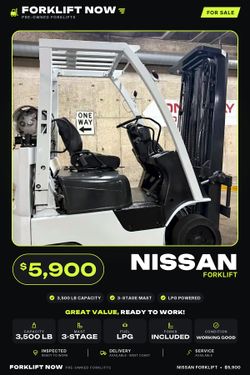 NISSAN forklift 3500 lb,3 stage for sale