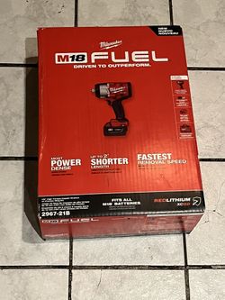 Brand New Milwaukee M18 Fuel 1/2” Impact Wrench Kit It Comes With Battery And Charger 