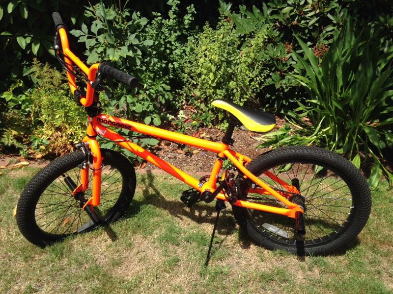 Orange youth mongoose BMX bike