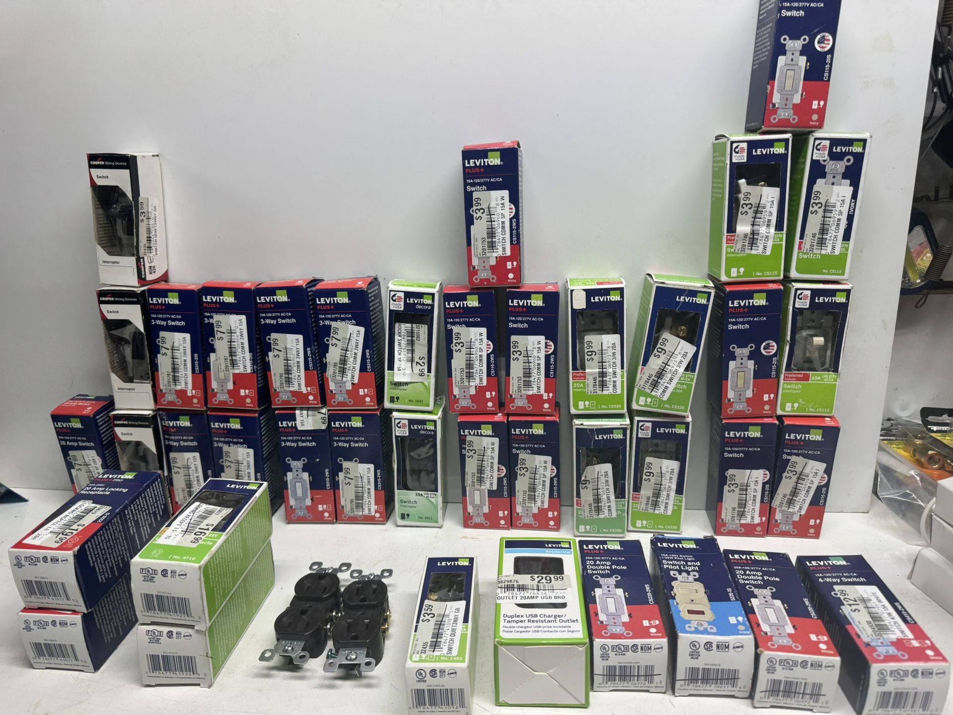 (42) Light Switches & Receptacle Lot All New. $75 Takes All. Must Pick Up