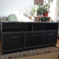 Mainstays Black Wooden Entertainment System