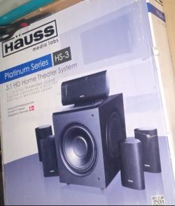 New In Box Complete 6 Piece Powerful 5.1 Surround Sound HD Speaker System.  Beast Deal! 1 Left $85!🌲🥳