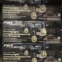 Feit Electric 48 ft. LED string lights 24 Bulbs NEW