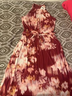 Tie-Dye Halter Maxi Dress with Belt