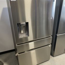 Stainless Steel 23 Cu. Ft. Counter Depth 4-Door French Door Refrigerator 