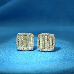 Moissanite 1.31 ctw Square Earrings 