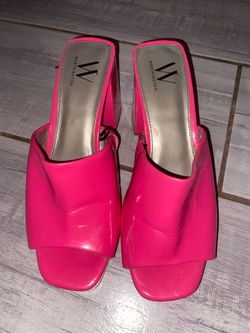 Worthington Hot Pink Heeled Mule Sandals