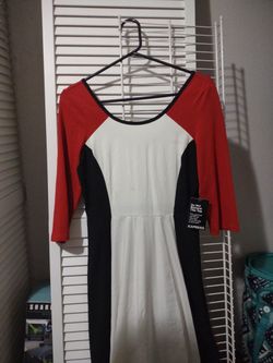 Medium Express Dress - Red White Black