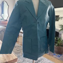 Vintage Blue Genuine Leather Jacket 