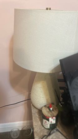Ceramic Speckled Table Lamp White