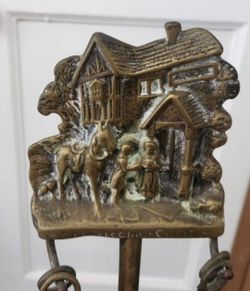 Vintage Brass Fireplace Tool Set - Peerage England