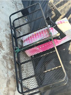 Black Steel Hitch Mount Cargo Carrier Rack