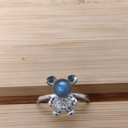 Laboradite Teddy Bear Ring (Adjustable)