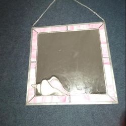 Antique stained glass mirror