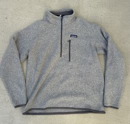 Patagonia Mens Better Sweater 1/4 Zip Fleece Size L Gray Pullover Hiking Warm