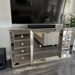 Mirrored Tv Stand 