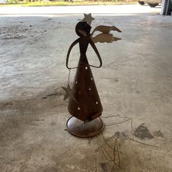 Metal Angel with glittery star 