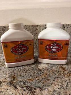 The Survival Tabs Emergency Food - 2 Bottles, 180 Tabs Each - Chocolate & Vanilla
