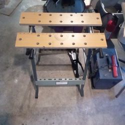 One of Two Clamping Saw Horse Stayle Stands