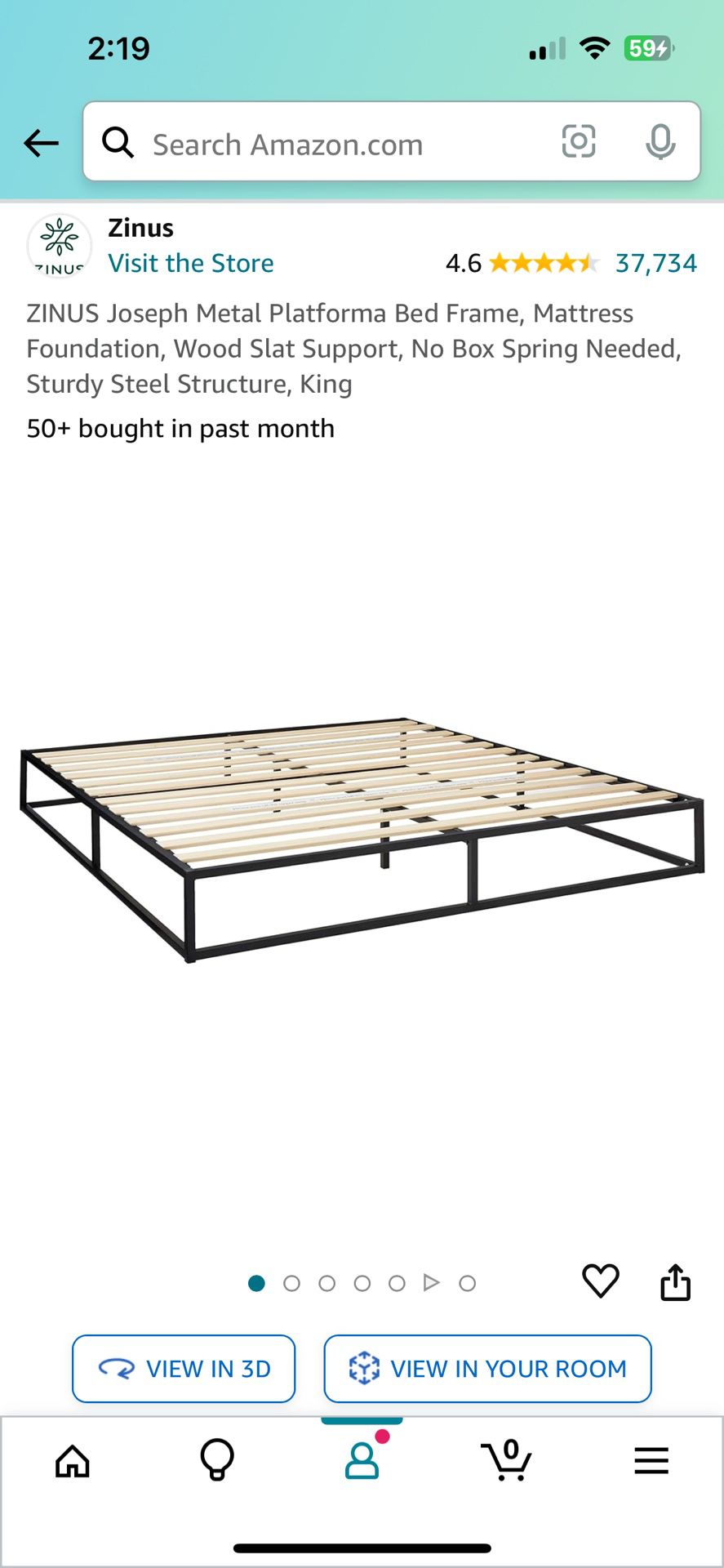 Move Out Sale- King Size Metal Bed Frame