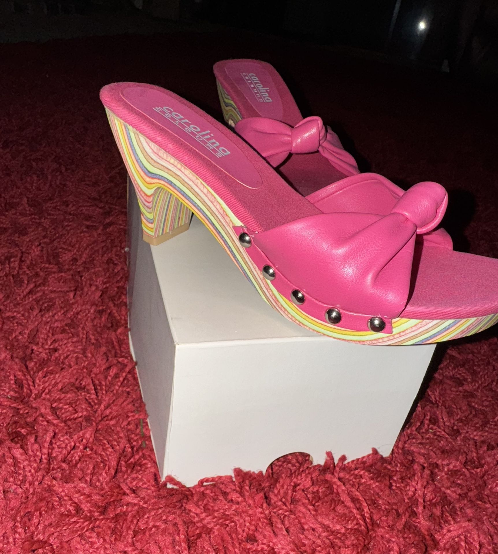 Pink Vintage Pin-up Style Heels Size 6.5