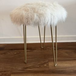 Faux Fur Accent Stool (Must Sell Fast!)