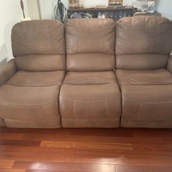 Dark brown  Leather couch recliner