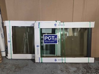 (2) Brand New 44W x 30.5H PGT Impact Vinyl Picture Windows