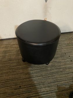 Faux leather ottoman