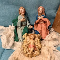Ceramic Jesus Mary Joseph Set