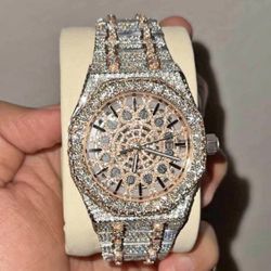 Men’s Iced Out Skeleton Watch 