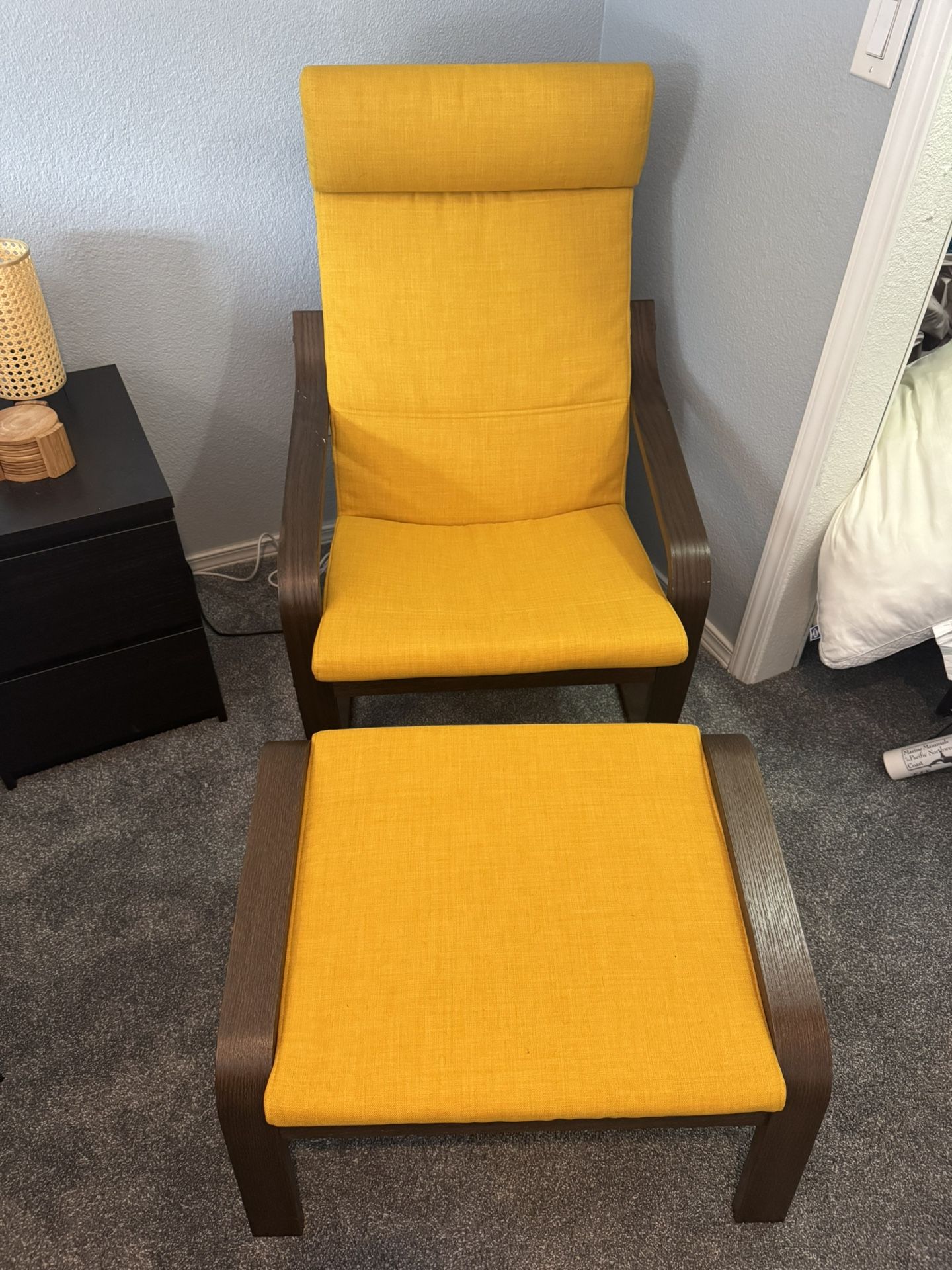 IKEA Poang Chair And Ottoman 