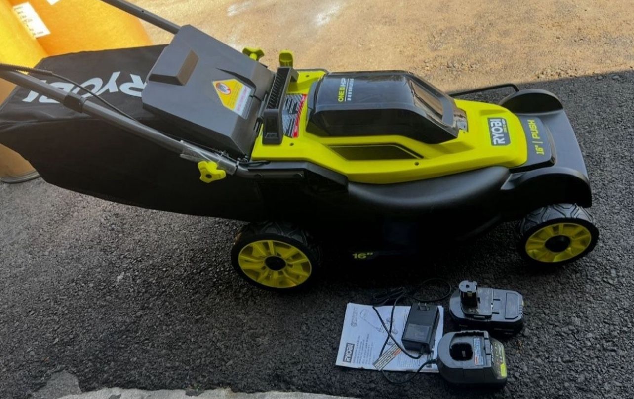 RYOBI LAWN MOWER 16” ONE+ HP 18V Brushless Cordless Battery with (1) 4.0 Ah Battery and (1) Charger