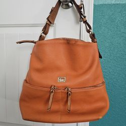 Dooney & Bourke Burnt Orange Pebbled Leather Shoulder Bag