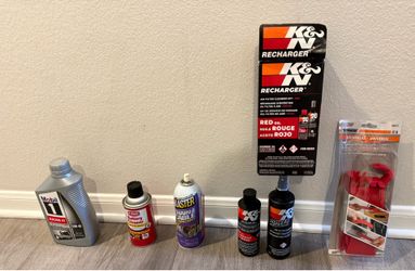 Kit of 6 engine Oil Battery Cleaner Cable Lubricant Filter Cleaning Kit Air Filter Oil Colant