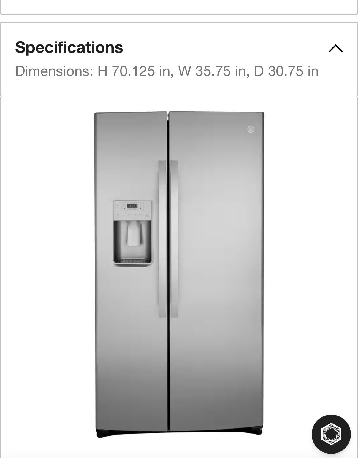 GE Side By Side Counter Depth Refrigerator 
