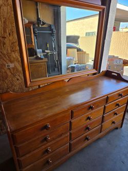 12 Drawer bedroom dresser with mirror