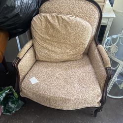 Antique Floral Fabric Chair