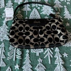 Coach Black Monogram Wrist Purse