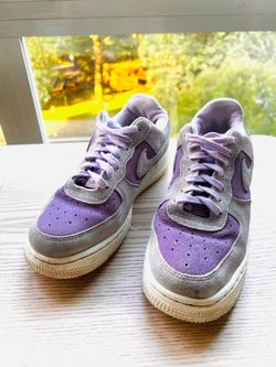 Nike Air Force 1 ‘07 Purple Grey Suede Women’s Size 6.5 with Box