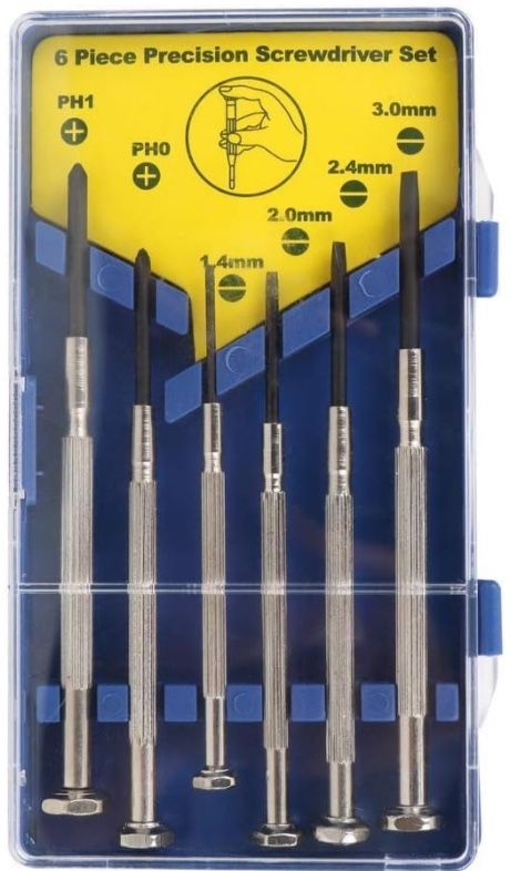 6Pcs Mini Screwdriver Set, Eyeglass Repair Screwdriver, Precision Repair Tool Kit with 6 Different Size Flathead Ideal for Watch, Jewelers
