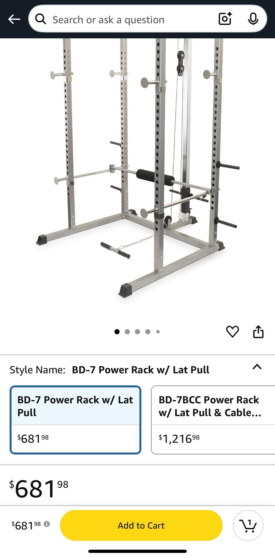 Valor Fitness Power Rack With Lat Pulldown