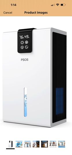 PSOS Dehumidifier, Dehumidifiers for Home, 98 OZ Water Tank, (1000 sq.ft) Quiet Dehumidifier for Basement Bathroom Bedroom with Humidity Display, Auto