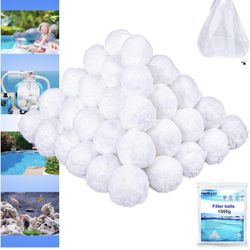 3.3 lbs Pool Filter Balls for Sand Filter Pump, Reusable Eco-Friendly Fiber Filter Media for Swimming Pool Sand Filters, Aquarium Fish Tanks Sand Filt