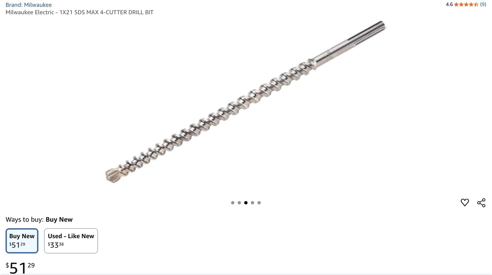Milwaukee Electric - 1X21 SDS MAX 4-CUTTER DRILL BIT