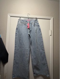 baggy light wash edikted jeans size petite xs