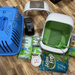 Package stuff Cat, Purina Tidy Cats Breeze Hooded Litter Box System.