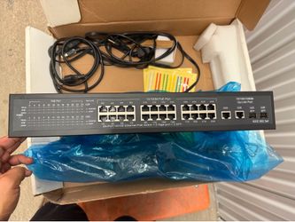 SecurityTronix ST-24PGE 24-Port PoE Switch | 350W | 2 Gigabit + 2 SFP | Tested